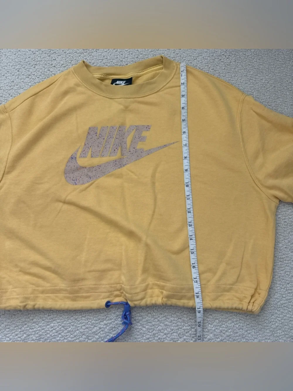 Nike Yellow Crewneck Sweatshirt with Black Logo Tag